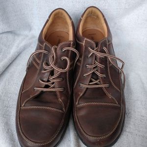 Johnston & Murphy Brown Leather Sheepskin Casual Oxfords SIZE: 12M  Laced Up ...